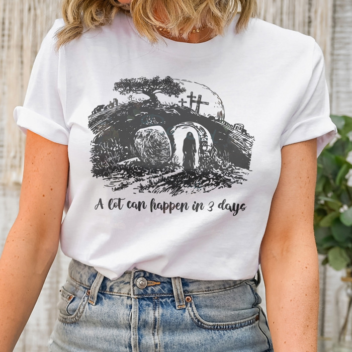 A lot can happen in 3 days. Miracles in Three Days Soft Cozy Longer Length Unisex Graphic Tee T-shirt