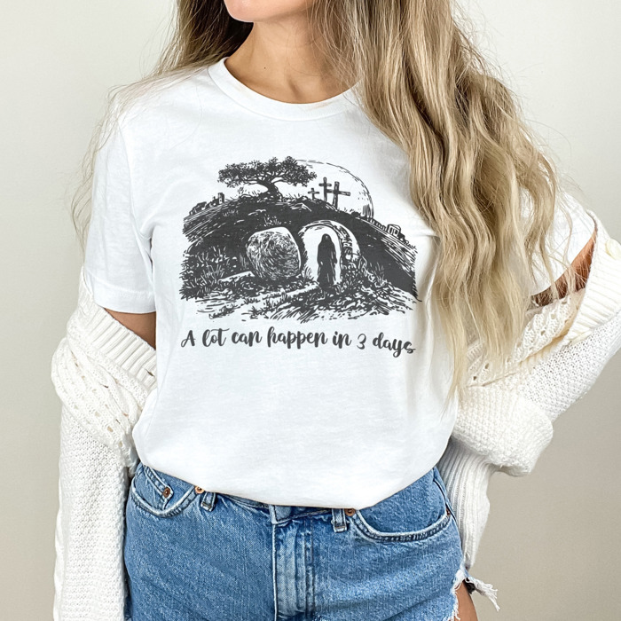 A lot can happen in 3 days. Miracles in Three Days Soft Cozy Longer Length Unisex Graphic Tee T-shirt