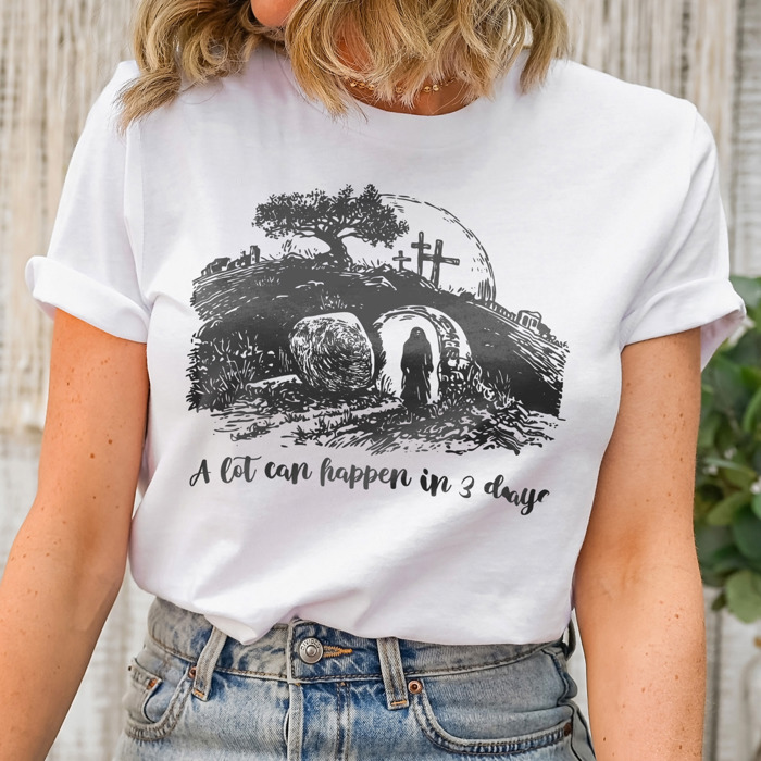 A lot can happen in 3 days. Miracles in Three Days Soft Cozy Longer Length Unisex Graphic Tee T-shirt