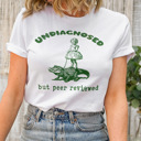  Undiagnosed but peer reviewed. Crocodile Confidence: Undiagnosed Yet Peer Reviewed! Soft Cozy Longer Length Unisex Graphic Tee T-shirt