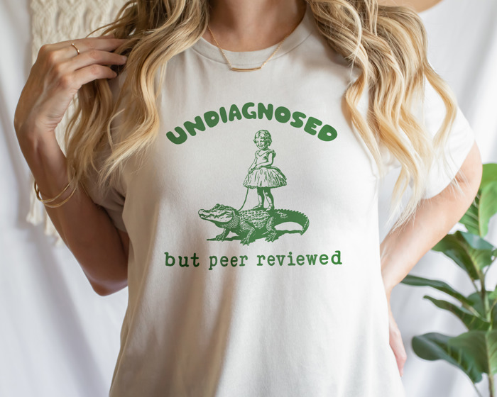 Undiagnosed but peer reviewed. Crocodile Confidence: Undiagnosed Yet Peer Reviewed! Soft Cozy Longer Length Unisex Graphic Tee T-shirt