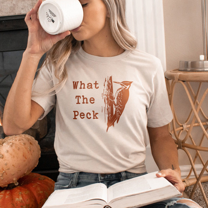 What The Peck: Nature's Quirky Charm Soft Cozy Longer Length Unisex Graphic Tee T-shirt