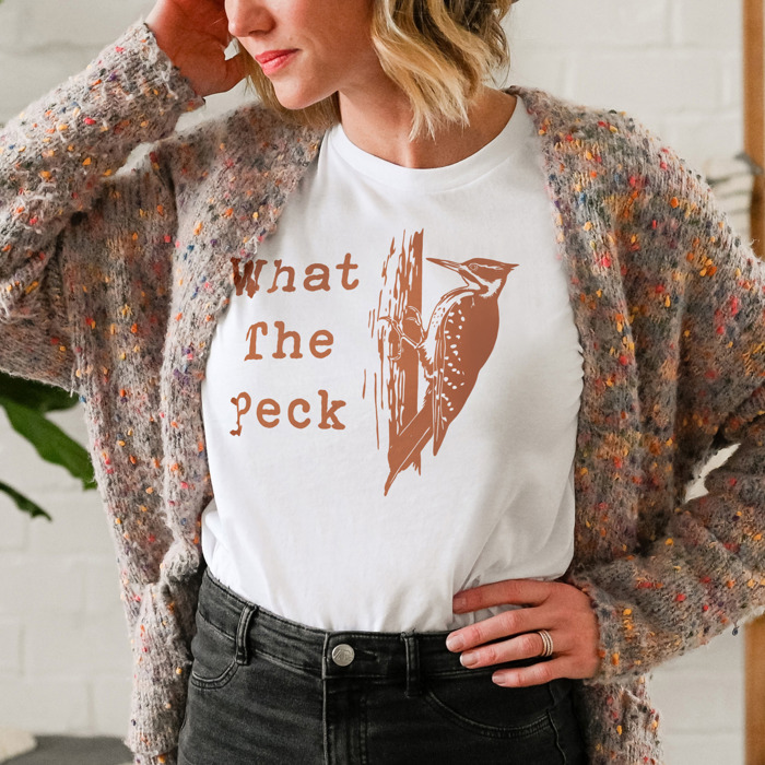 What The Peck: Nature's Quirky Charm Soft Cozy Longer Length Unisex Graphic Tee T-shirt