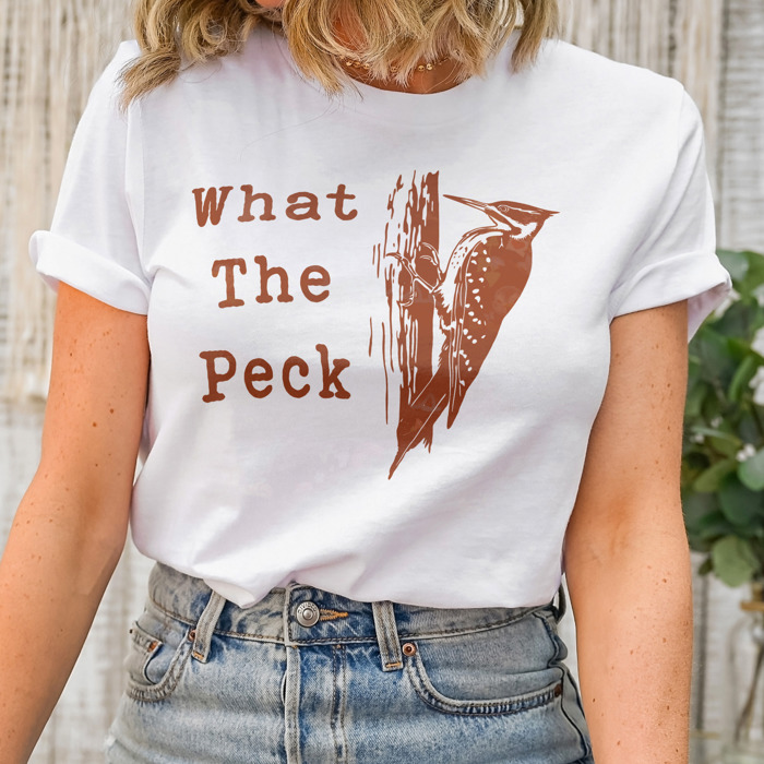 What The Peck: Nature's Quirky Charm Soft Cozy Longer Length Unisex Graphic Tee T-shirt