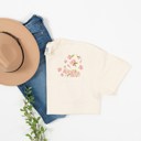  Faux Embroidery Cherry Blossoms Spring Flowers Pocket Unisex Heavyweight Comfort Tee