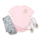  Faux Embroidery Cherry Blossoms Spring Flowers Pocket Unisex Heavyweight Comfort Tee