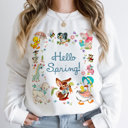  Springtime Delights: Say Hello to Spring! Vintage Nostalgia Soft Unisex Graphic Sweatshirt Print