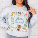  Springtime Delights: Say Hello to Spring! Vintage Nostalgia Soft Unisex Graphic Sweatshirt Print