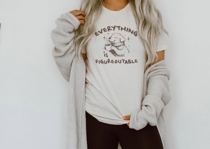 Everything is figureoutable positivity Soft Cozy Longer Length Unisex Graphic Tee T-shirt