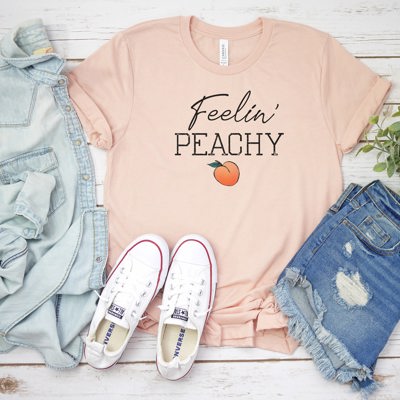 Feelin' Peachy Soft Cozy Longer Length Unisex Graphic Tee T-shirt