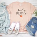  Feelin' Peachy Soft Cozy Longer Length Unisex Graphic Tee T-shirt