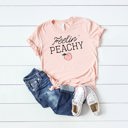  Feelin' Peachy Soft Cozy Longer Length Unisex Graphic Tee T-shirt