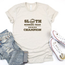  Sloth Running Team: Champion of Chill Soft Cozy Longer Length Unisex Graphic Tee T-shirt