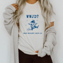  Skate with Faith: What Wouldn't Jesus Do? Soft Cozy Longer Length Unisex Graphic Tee T-shirt