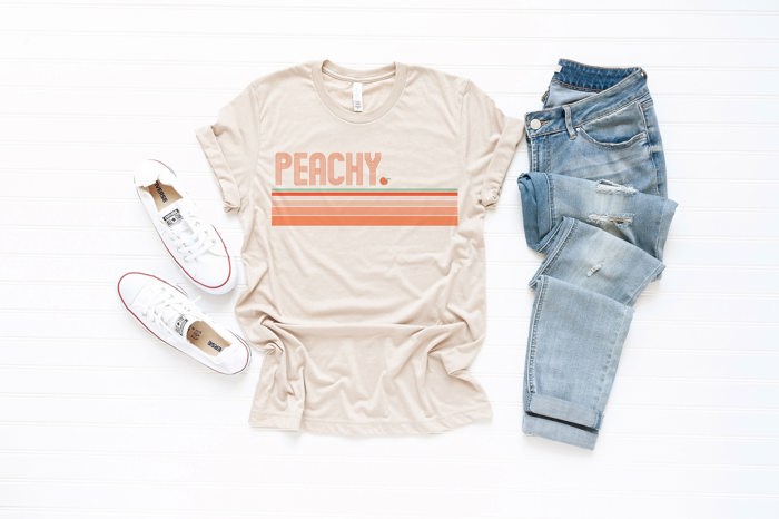 Just Peachy Stripes Ultra Soft Graphic Tee Unisex Soft Tee T-shirt