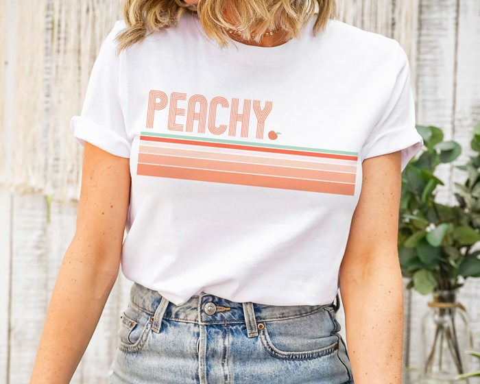 Just Peachy Stripes Ultra Soft Graphic Tee Unisex Soft Tee T-shirt