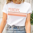  Just Peachy Stripes Ultra Soft Graphic Tee Unisex Soft Tee T-shirt