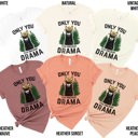  Only You Can Prevent Drama Llama Smokey Parody Bear Soft Cozy Longer Length Unisex Graphic Tee T-shirt