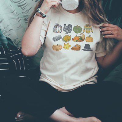 Happy Thanksgiving Harvest It's the Little Things that make the best memories Unisex Heavyweight Comfort Tee