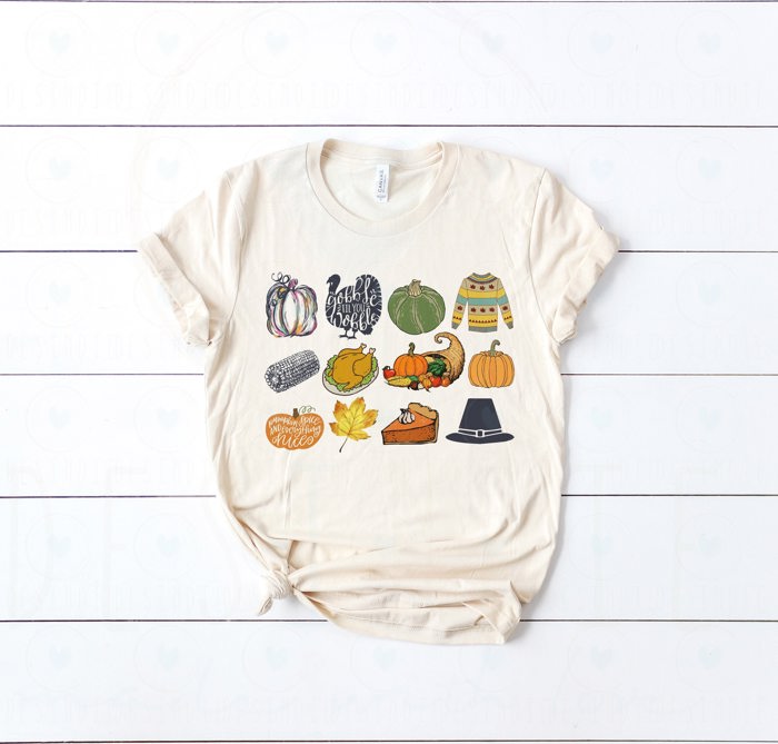 Happy Thanksgiving Harvest It's the Little Things that make the best memories Soft Unisex Graphic Tee T-shirt