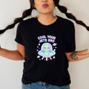  COOL YOUR JETS BRO | Chill Out With the Cosmic Crew! Soft Cozy Longer Length Unisex Graphic Tee T-shirt