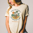  EVEN THE WIND & THE WAVES Obey HIM Surfs Up Soft Cozy Longer Length Unisex Graphic Tee T-shirt
