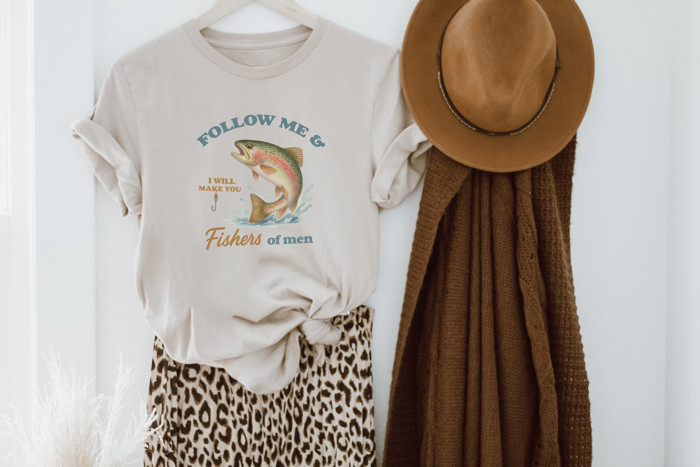 FOLLOW ME & I WILL MAKE YOU Fishers of men | A Journey of Faith Soft Cozy Longer Length Unisex Graphic Tee T-shirt