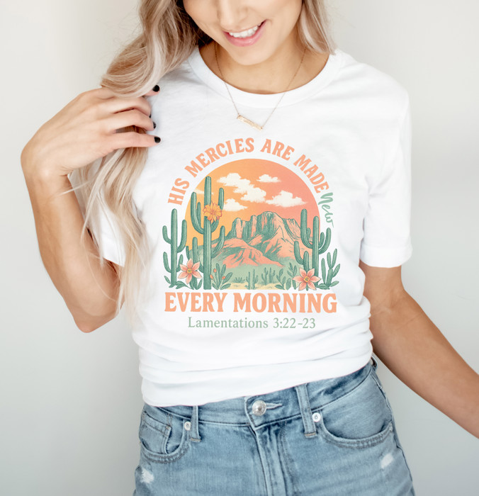 HIsmerciesaremadenew Soft Cozy Longer Length Unisex Graphic Tee T-shirt
