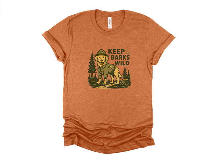 KEEP the BARKS WILD | Unleash the Spirit of Adventure! Soft Cozy Longer Length Unisex Graphic Tee T-shirt