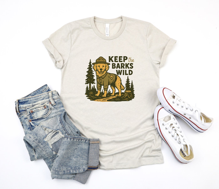 KEEP the BARKS WILD | Unleash the Spirit of Adventure! Soft Cozy Longer Length Unisex Graphic Tee T-shirt