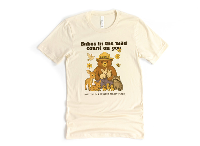 Babes in the wild count on you! | Protecting Nature: A Call to Care Soft Cozy Longer Length Unisex Graphic Tee T-shirt