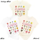  Language of Flowers Botanical Floral Name Chart | Soft Graphic Tee | Unisex