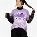  Spooky Purple Bow Tie Dyed Hallween Fall Bats and Ghosts - 100 Percent Cotton Goodness T-Shirt