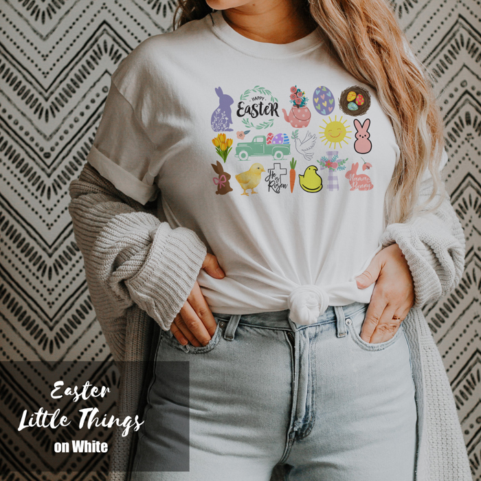 Happy Easter It's the Little Things that make the best memories Soft Unisex Graphic Tee T-shirt