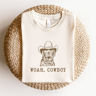 WOAH, COWBOY | Saddle Up for Adventure! Soft Cozy Longer Length Unisex Graphic Tee T-shirt