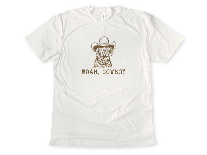 WOAH, COWBOY | Saddle Up for Adventure! Soft Cozy Longer Length Unisex Graphic Tee T-shirt