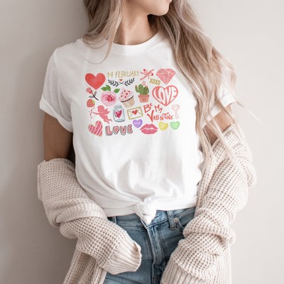 Happy Valentine's Day It's the Little Things that make the best memories Soft Unisex Graphic Tee T-shirt