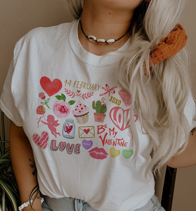 Happy Valentine's Day It's the Little Things that make the best memories Soft Unisex Graphic Tee T-shirt