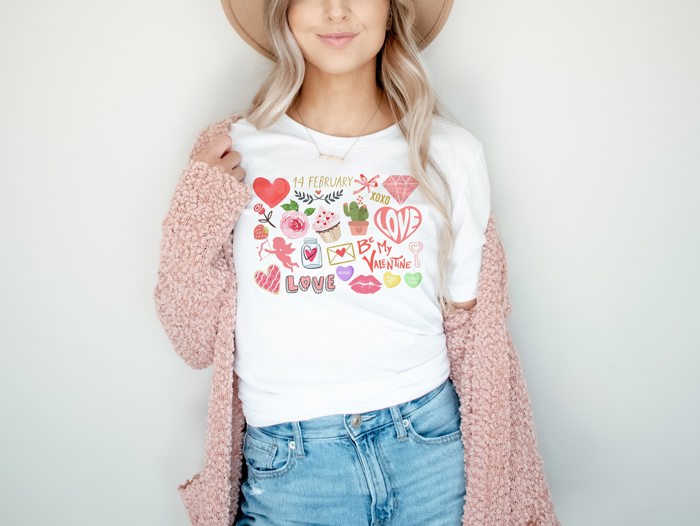 Happy Valentine's Day It's the Little Things that make the best memories Soft Unisex Graphic Tee T-shirt