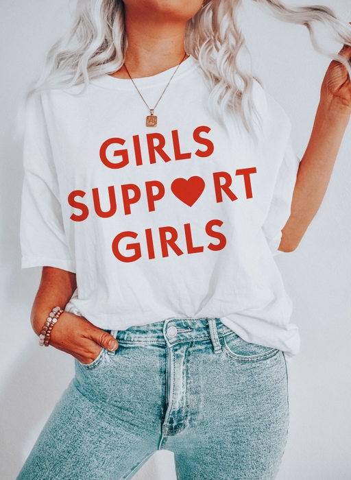 Girls Support Girls Ultra Soft Graphic Tee Unisex Soft Tee T-shirt