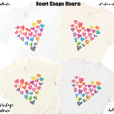  Artsy Watercolor 25 Hearts Soft Unisex Graphic Tee T-shirt