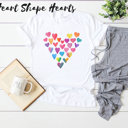  Artsy Watercolor 25 Hearts Soft Unisex Graphic Tee T-shirt