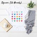  Artsy Watercolor 25 Hearts Soft Unisex Graphic Tee T-shirt