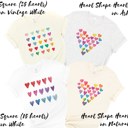  Artsy Watercolor 25 Hearts Soft Unisex Graphic Tee T-shirt