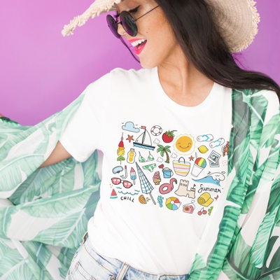 Summer Vibes  It's the Little Things that make the best memories Soft Unisex Graphic Tee T-shirt