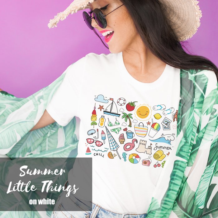 Summer Vibes  It's the Little Things that make the best memories Soft Unisex Graphic Tee T-shirt