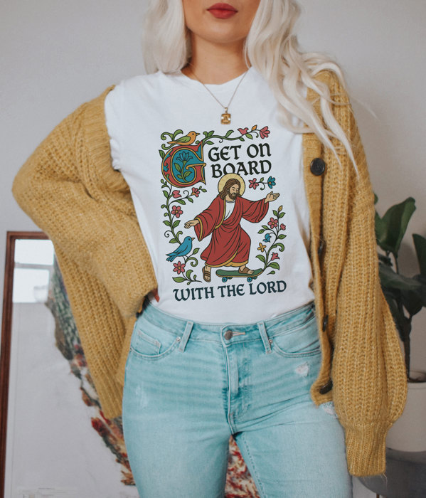 Get on board Soft Cozy Longer Length Unisex Graphic Tee T-shirt