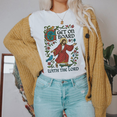 Get on board Soft Cozy Longer Length Unisex Graphic Tee T-shirt