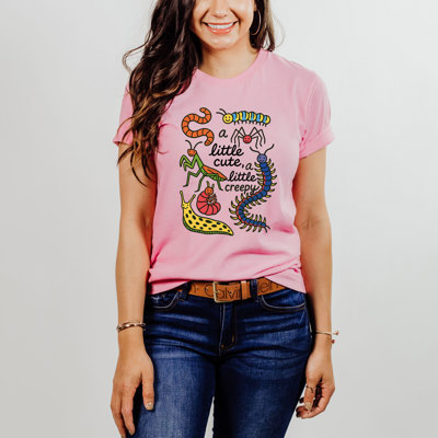 a little cute, a little creepy | Embrace the Adorable Eerie Soft Cozy Longer Length Unisex Graphic Tee T-shirt