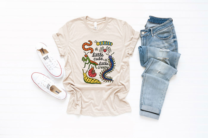 a little cute, a little creepy | Embrace the Adorable Eerie Soft Cozy Longer Length Unisex Graphic Tee T-shirt